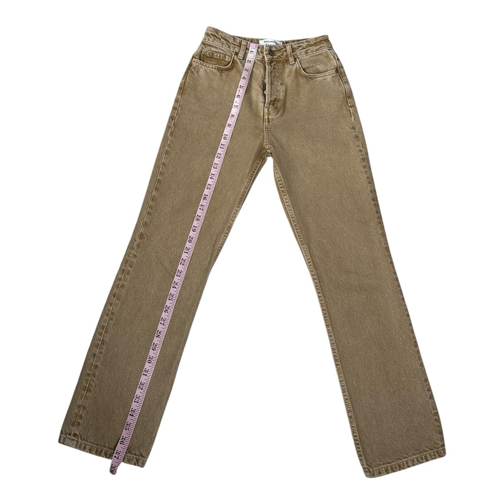 Reformation Jeans Cynthia High Rise Long Denim Almond Beige 24" x 28" inseam‎ - Picture 6 of 14